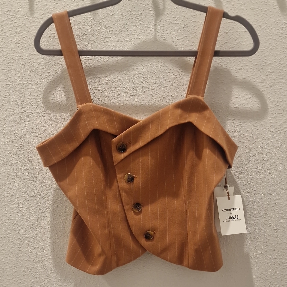 Brown Sleeveless Bustier Crop Top